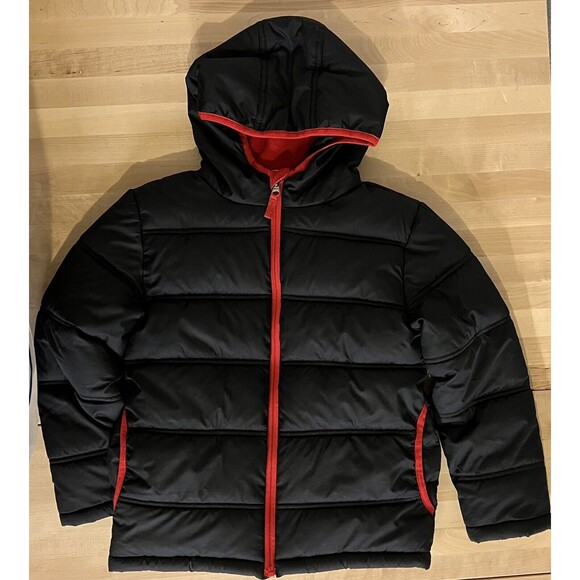 Youth/Kids Puffer Winter Jacket by Faded Glory Size M (8), Black and Red - Picture 1 of 10